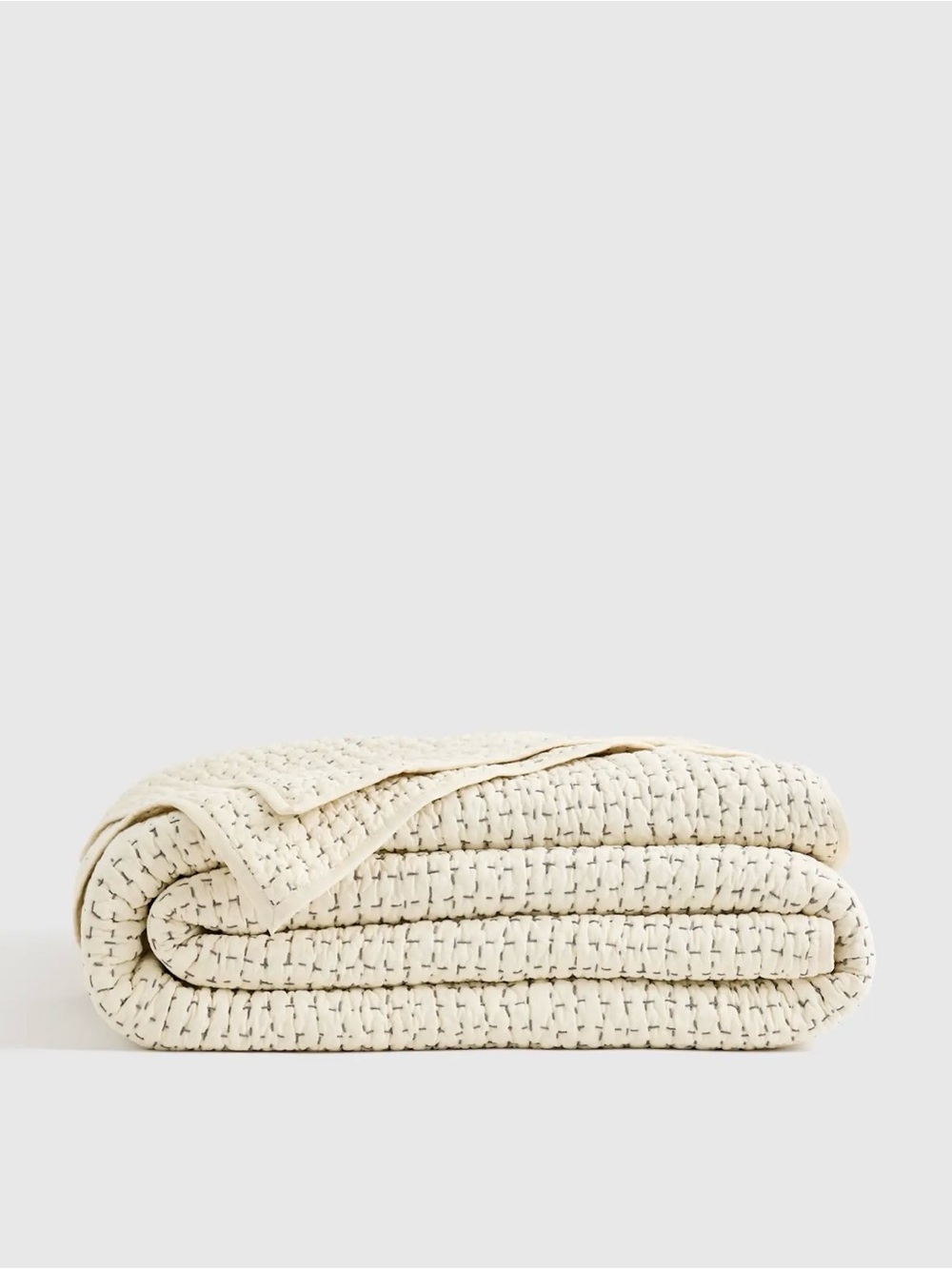 Quince Cotton Hand Stitched Quilt in Undyed King 638